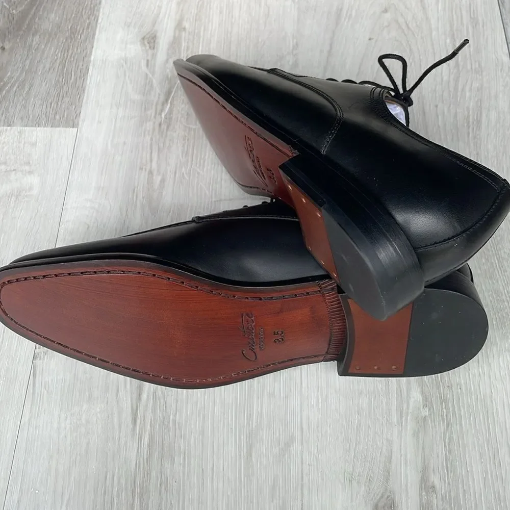 Curatore Lecce apron toe BLACK Italian leather size 8.5‎ NWT in box